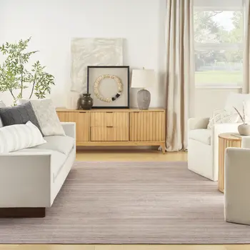 9' X 12' Ivory and Light Brown Abstract Washable Area Rug