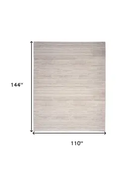 9' X 12' Ivory and Light Brown Abstract Washable Area Rug