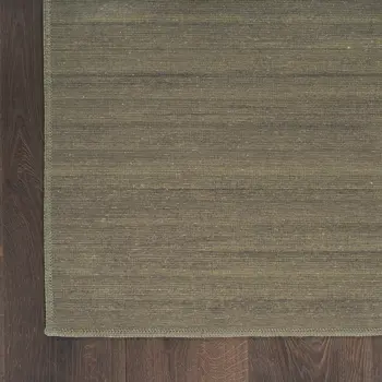 9' X 12' Green Abstract Washable Area Rug