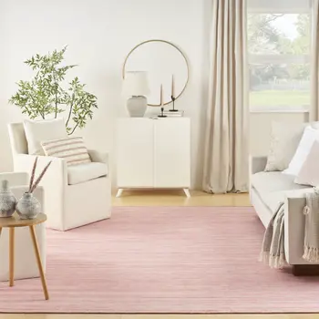 9' X 12' Pink Abstract Washable Area Rug