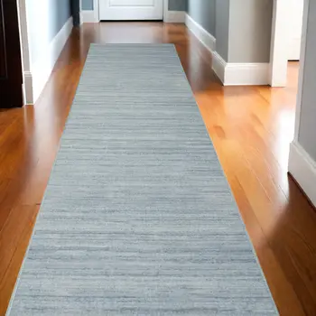 10' Aqua Abstract Washable Runner Rug