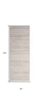 10' Ivory and Light Brown Abstract Washable Runner Rug