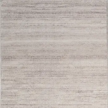 10' Ivory and Light Brown Abstract Washable Runner Rug