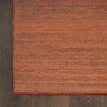 10' Brick Red Abstract Washable Runner Rug