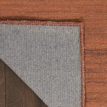 10' Brick Red Abstract Washable Runner Rug
