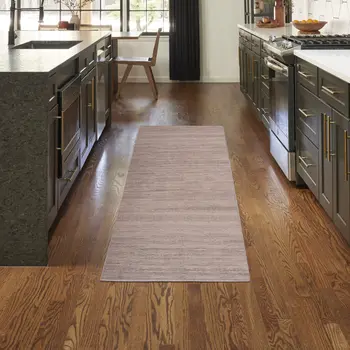 10' Gray Abstract Washable Runner Rug