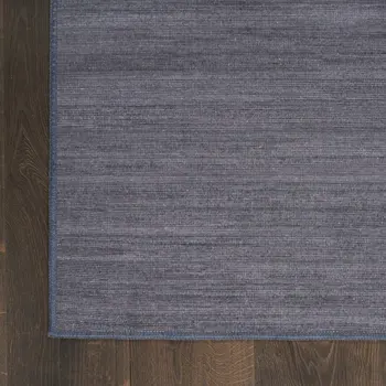 8' X 10' Navy Blue Abstract Washable Area Rug