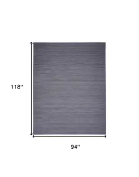 8' X 10' Navy Blue Abstract Washable Area Rug