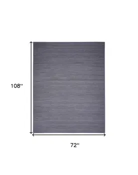 6' X 9' Navy Blue Abstract Washable Area Rug