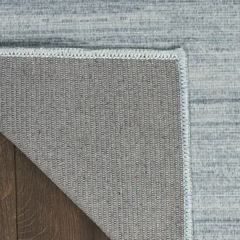 6' X 9' Aqua Abstract Washable Area Rug