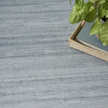 6' X 9' Aqua Abstract Washable Area Rug