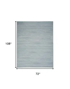 6' X 9' Aqua Abstract Washable Area Rug