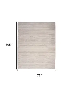 6' X 9' Ivory and Light Brown Abstract Washable Area Rug