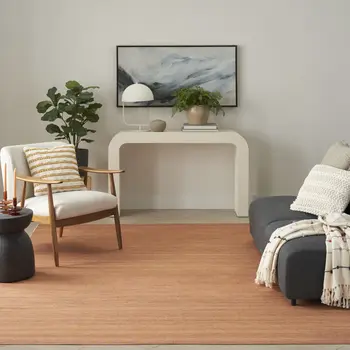 6' X 9' Copper Abstract Washable Area Rug