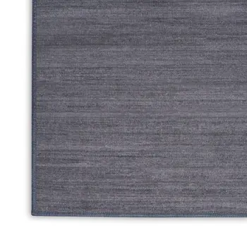 5' X 7' Navy Blue Abstract Washable Area Rug