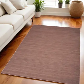 5' X 7' Brown Abstract Washable Area Rug