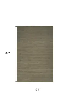 5' X 7' Green Abstract Washable Area Rug