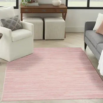 5' X 7' Pink Abstract Washable Area Rug