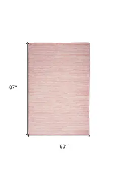 5' X 7' Pink Abstract Washable Area Rug