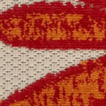 5' X 7' Brick Red Abstract Washable Area Rug
