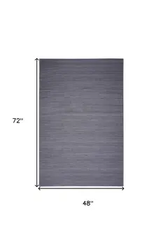 4' X 6' Navy Blue Abstract Washable Area Rug