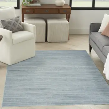 4' X 6' Aqua Abstract Washable Area Rug