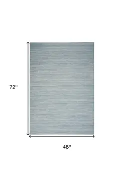 4' X 6' Aqua Abstract Washable Area Rug