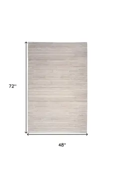 4' X 6' Ivory and Light Brown Abstract Washable Area Rug