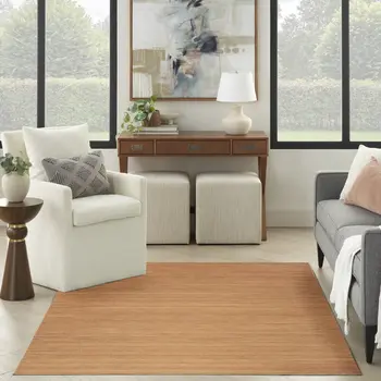 4' X 6' Copper Abstract Washable Area Rug