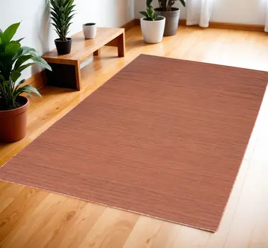 4' X 6' Brick Red Abstract Washable Area Rug