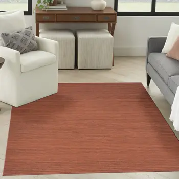 4' X 6' Brick Red Abstract Washable Area Rug
