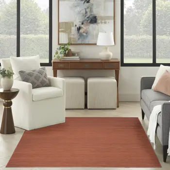 4' X 6' Brick Red Abstract Washable Area Rug