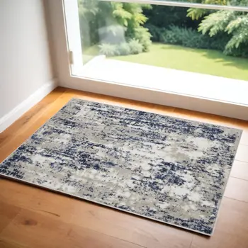 3' X 4' Ivory Abstract Area Rug