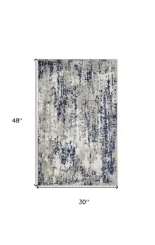 3' X 4' Ivory Abstract Area Rug