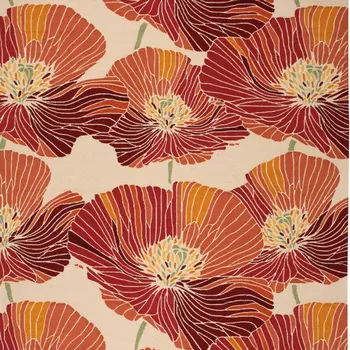 8' X 11' Ivory and Sunset Floral Hand Hooked Area Rug