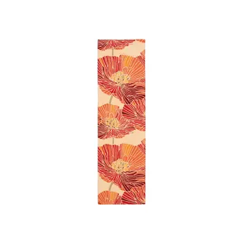 8' Ivory and Sunset Botanical Leaves Hand Hooked Runner Rug