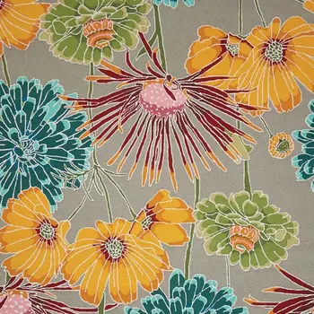 5' X 8' Gray Red and Yellow Floral Hand Carved Handmade Area Rug