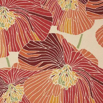 5' X 8' Ivory and Sunset Floral Hand Hooked Area Rug
