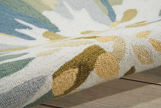 4' X 6' Ivory Dark Brown and Gray Floral Hand Carved Handmade Area Rug