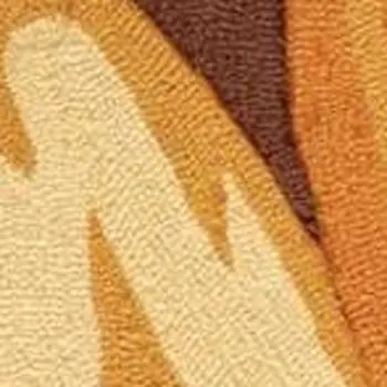 4' X 6' Brown Orange and Yellow Floral Hand Carved Handmade Area Rug
