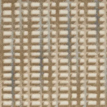 7' Beige And Blue Abstract Indoor Outdoor Runner Rug