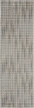 7' Gray And Beige Abstract Indoor Outdoor Runner Rug
