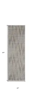 7' Gray And Beige Abstract Indoor Outdoor Runner Rug