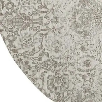 6' Ivory Red And Brown Floral Distressed Runner Rug