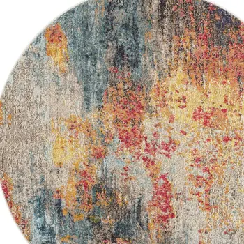 5' X 8' Ivory Gray And Red Floral Distressed Area Rug