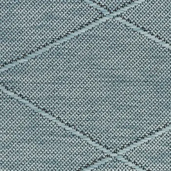 8' Aqua And Ivory Geometric Indoor Outdoor Runner Rug