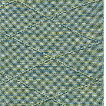 8' Blue And Green Geometric Indoor Outdoor Runner Rug