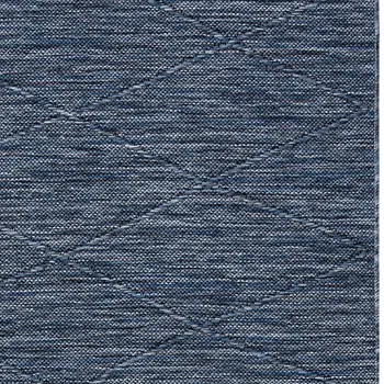 8' Navy Blue And Ivory Geometric Indoor Outdoor Runner Rug