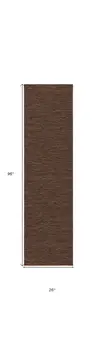 8' Dark Brown And Brown Geometric Indoor Outdoor Runner Rug