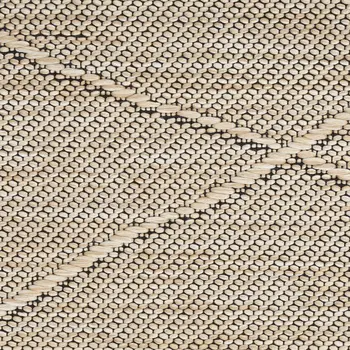 8' Natural And Light Brown Geometric Indoor Outdoor Runner Rug